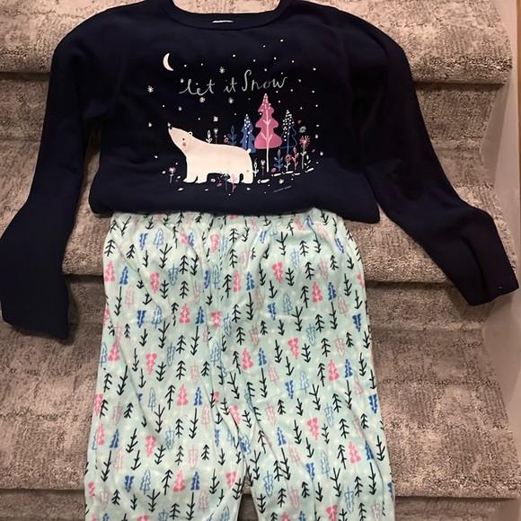 Lands’ End 2-Piece Girls Fleece Pajamas Set, Size 16 - Picture 1 of 7